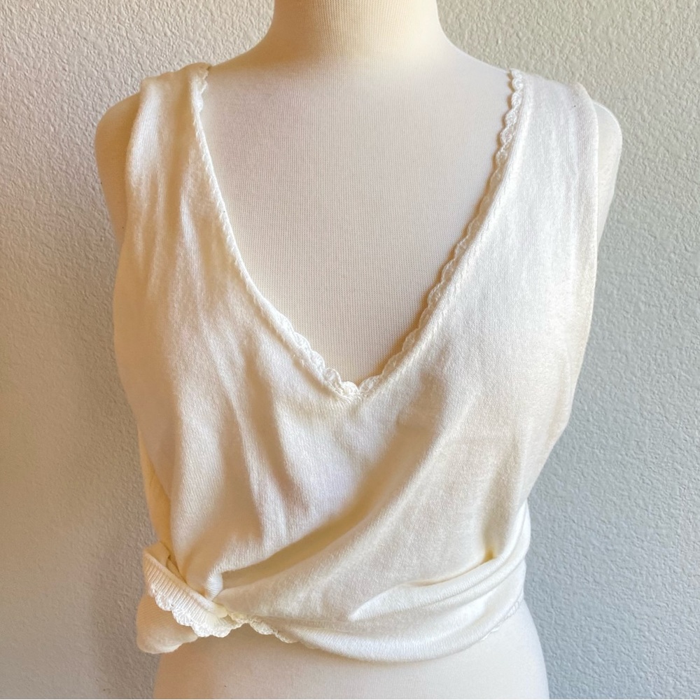 Faherty sage tank top white cream size Xl NWOT